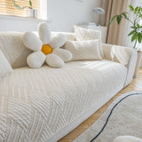 Quilted Geometric Cotton Sofa Cover, Non-Slip & Thick Padded Furniture Covers - Ornate Home