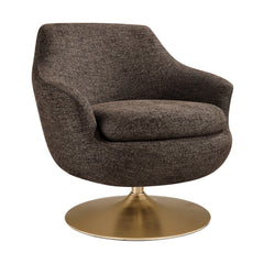 Quimby Espresso Melange Chenille Swivel Accent Chair - Ornate Home
