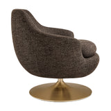 Quimby Espresso Melange Chenille Swivel Accent Chair - Ornate Home