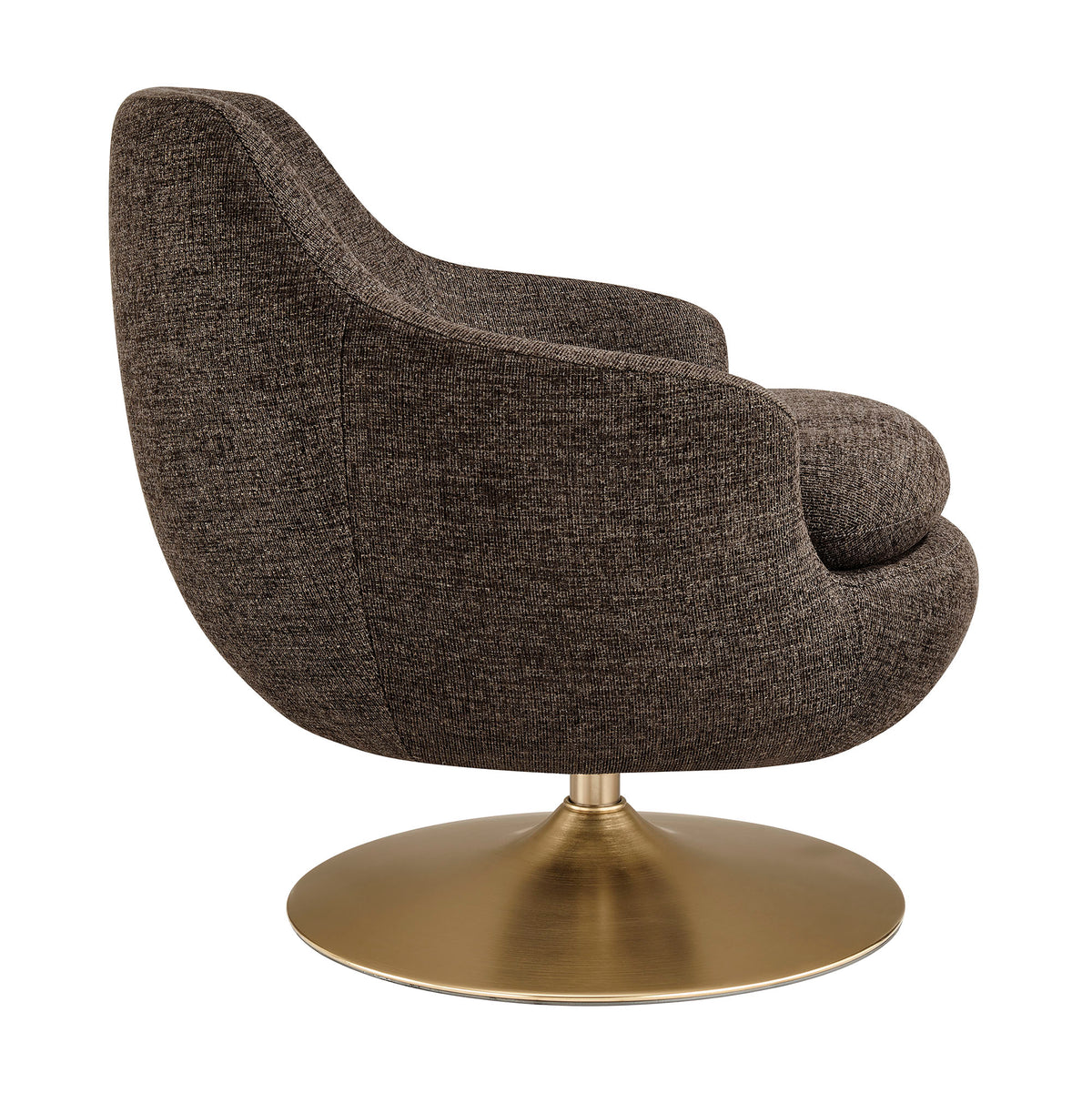 Quimby Espresso Melange Chenille Swivel Accent Chair - Ornate Home