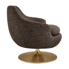 Quimby Espresso Melange Chenille Swivel Accent Chair - Ornate Home