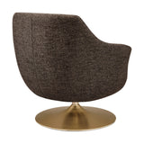 Quimby Espresso Melange Chenille Swivel Accent Chair - Ornate Home