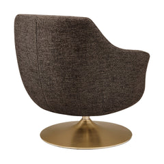 Quimby Espresso Melange Chenille Swivel Accent Chair - Ornate Home