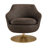 Quimby Espresso Melange Chenille Swivel Accent Chair - Ornate Home