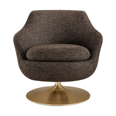 Quimby Espresso Melange Chenille Swivel Accent Chair - Ornate Home