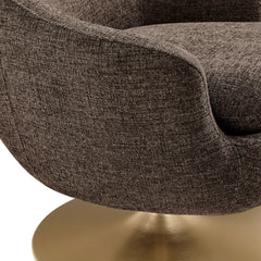 Quimby Espresso Melange Chenille Swivel Accent Chair - Ornate Home