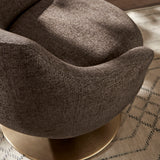 Quimby Espresso Melange Chenille Swivel Accent Chair - Ornate Home