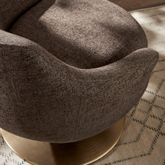 Quimby Espresso Melange Chenille Swivel Accent Chair - Ornate Home