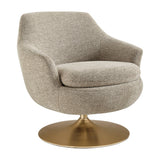 Quimby Flaxen Melange Chenille Swivel Accent Chair - Ornate Home