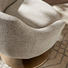 Quimby Flaxen Melange Chenille Swivel Accent Chair - Ornate Home
