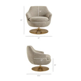 Quimby Flaxen Melange Chenille Swivel Accent Chair - Ornate Home