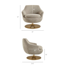 Quimby Flaxen Melange Chenille Swivel Accent Chair - Ornate Home