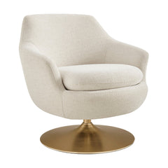 Quimby Ivory Melange Chenille Swivel Accent Chair - Ornate Home