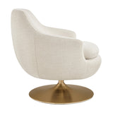 Quimby Ivory Melange Chenille Swivel Accent Chair - Ornate Home