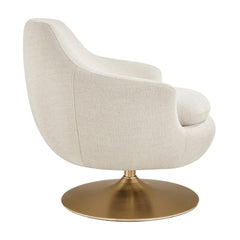 Quimby Ivory Melange Chenille Swivel Accent Chair - Ornate Home