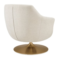 Quimby Ivory Melange Chenille Swivel Accent Chair - Ornate Home