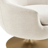 Quimby Ivory Melange Chenille Swivel Accent Chair - Ornate Home
