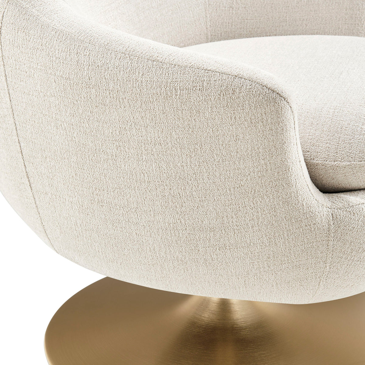 Quimby Ivory Melange Chenille Swivel Accent Chair - Ornate Home