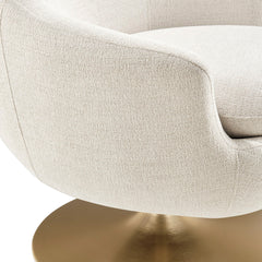 Quimby Ivory Melange Chenille Swivel Accent Chair - Ornate Home
