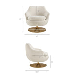 Quimby Ivory Melange Chenille Swivel Accent Chair - Ornate Home