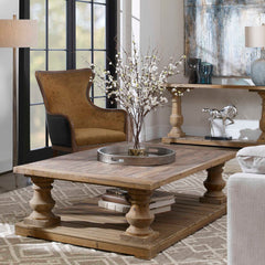 Quince Blossoms Brown/White Silk Centerpiece - Ornate Home