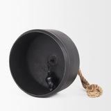 Quincy Matte Black Large Metal Decorative Bell Object - Ornate Home