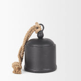 Quincy Medium Matte Black Metal Decorative Bell Object - Ornate Home