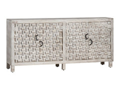Quincy White/Brown Four-Door Sideboard - Ornate Home