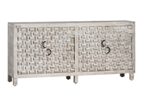 Quincy White/Brown Four-Door Sideboard - Ornate Home