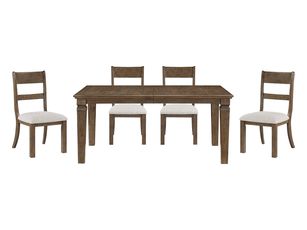 Quinn Light Brown/Light Gray 5-Piece Dining Table Set - Ornate Home