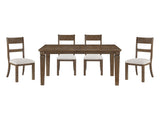 Quinn Light Brown/Light Gray 5-Piece Dining Table Set - Ornate Home