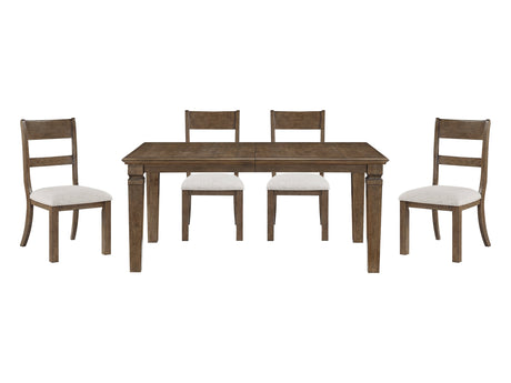 Quinn Light Brown/Light Gray 5-Piece Dining Table Set - Ornate Home