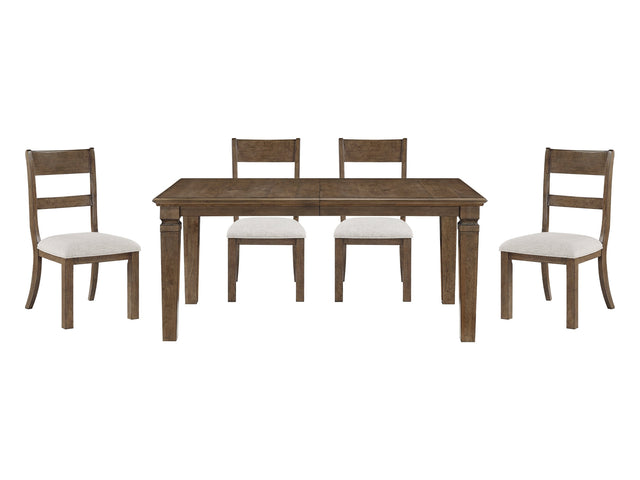 Quinn Light Brown/Light Gray 5-Piece Dining Table Set - Ornate Home