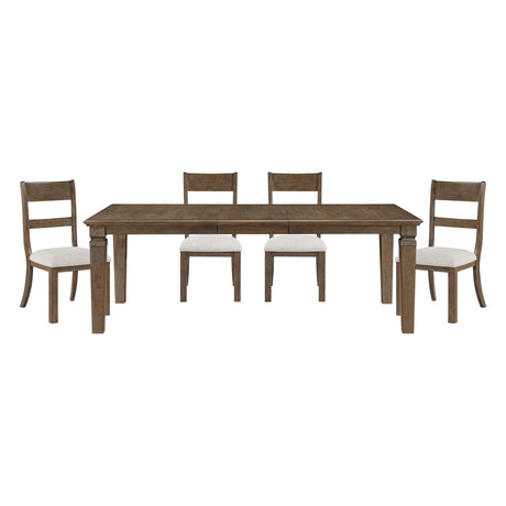 Quinn Light Brown/Light Gray 5-Piece Dining Table Set - Ornate Home