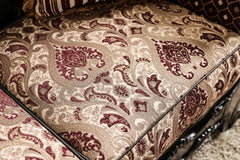 Quirino Burgundy/Dark Brown Loveseat - Ornate Home