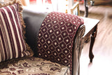 Quirino Burgundy/Dark Brown Loveseat - Ornate Home