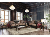 Quirino Burgundy/Dark Brown Sofa & Loveseat - Ornate Home