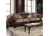 Quirino Burgundy/Dark Brown Sofa - Ornate Home