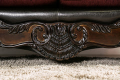 Quirino Burgundy/Dark Brown Sofa - Ornate Home