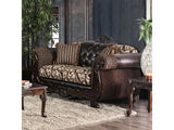 Quirino Light Brown/Dark Brown Loveseat - Ornate Home