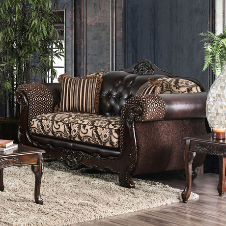 Quirino Light Brown/Dark Brown Sofa & Loveseat - Ornate Home