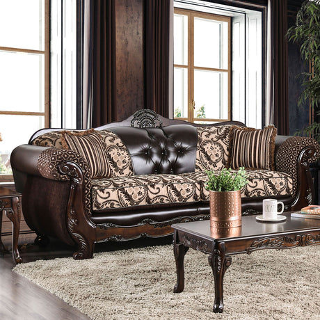 Quirino Light Brown/Dark Brown Sofa & Loveseat - Ornate Home