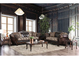 Quirino Light Brown/Dark Brown Sofa & Loveseat - Ornate Home