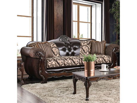 Quirino Light Brown/Dark Brown Sofa - Ornate Home