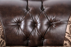 Quirino Light Brown/Dark Brown Sofa - Ornate Home