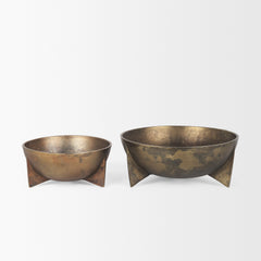 Quita Gold Large Metal Decorative Bowls (Set of 2) - Ornate Home