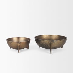 Quita Gold Large Metal Decorative Bowls (Set of 2) - Ornate Home