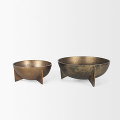 Quita Gold Large Metal Decorative Bowls (Set of 2) - Ornate Home