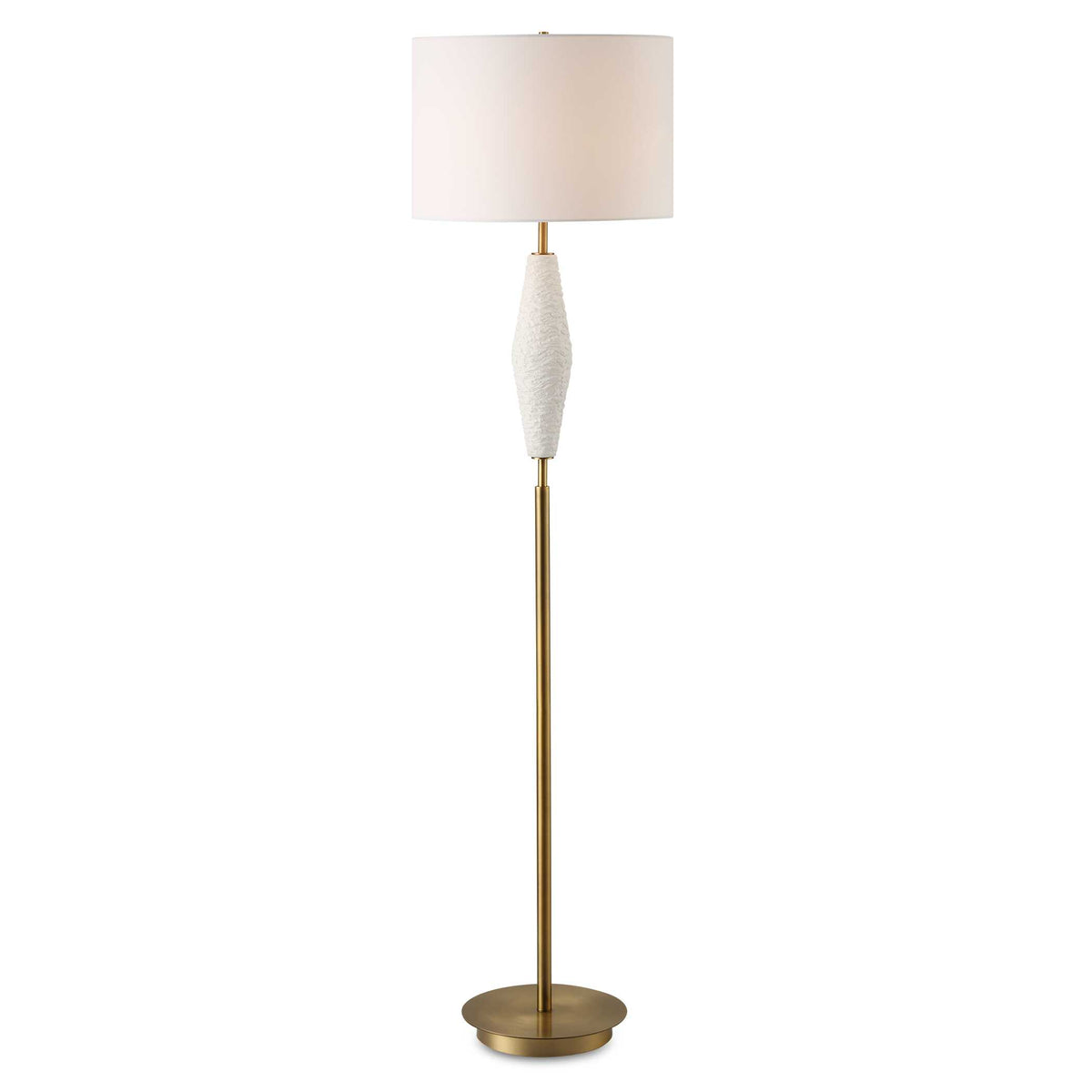 Quite The Buzz Brass/White Floor Lamp - Ornate Home