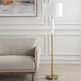 Quite The Buzz Brass/White Floor Lamp - Ornate Home